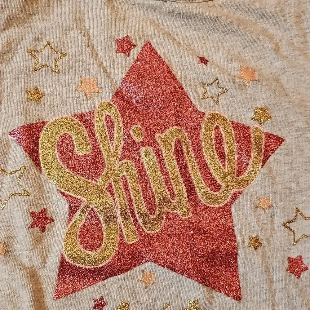 Gymboree Gray Long Sleeve Tee with Pink Star Design 2T